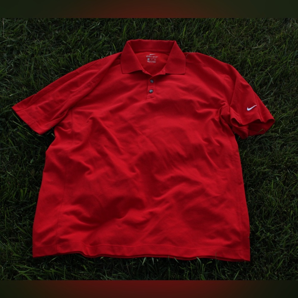 Nike Men's Vibrant Red Polo Shirt